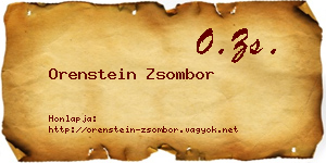 Orenstein Zsombor névjegykártya